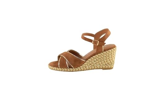 THE DIVINE FACTORY Damen Vaiana Sandale mit Absatz, Camel, 36 EU von THE DIVINE FACTORY