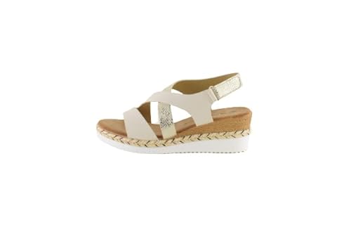 THE DIVINE FACTORY Damen Valene Sandale mit Absatz, beige, 40 EU von THE DIVINE FACTORY