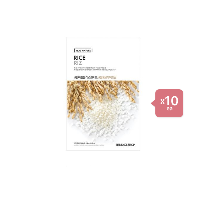 THE FACE SHOP - Real Nature Face Mask - Rice - 1pc (10ea) Set von THE FACE SHOP