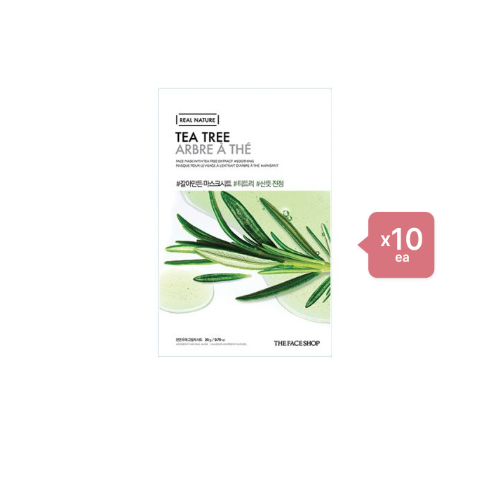 THE FACE SHOP - Real Nature Face Mask - Tea Tree - 1pc (10ea) Set von THE FACE SHOP