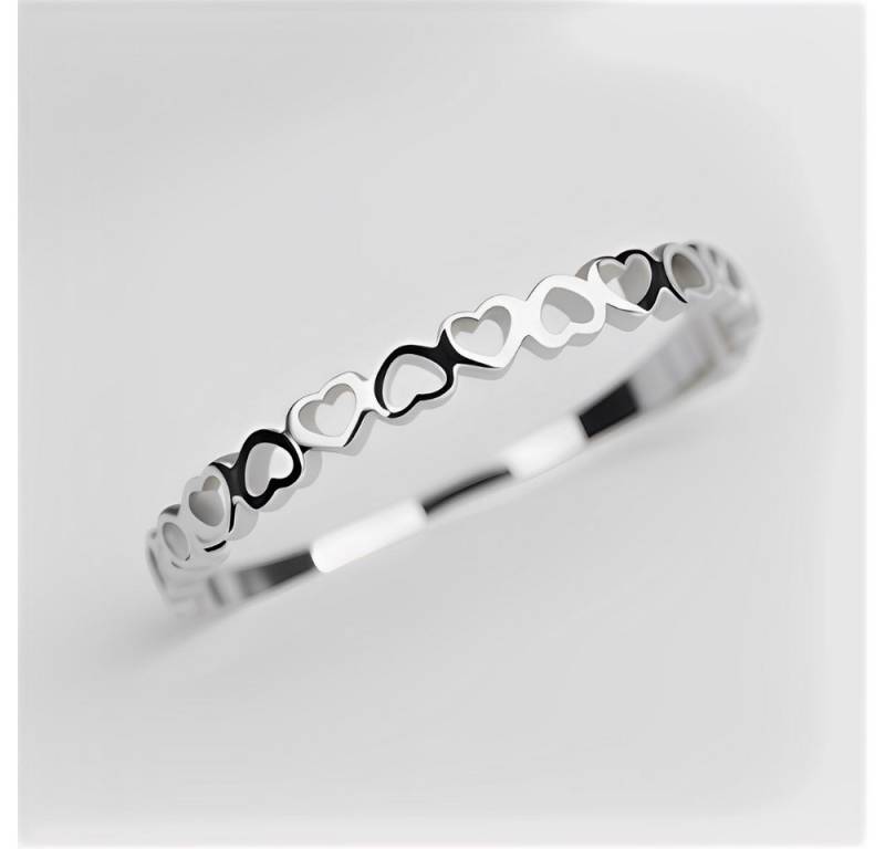 THE FASHION HOUSE Fingerring Filigraner Damenring aus Legierung mit Herzdesign, – Romantischer Bandring in Silberoptik von THE FASHION HOUSE