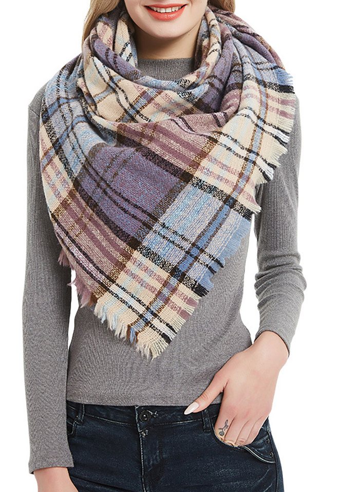 THE FASHION HOUSE Schal Damen Schal Winter Herbst kariert in Übergröße Deckenschal Modeschal, Karo Tartan Streifen Muster Schultertuch Halstuch oversize von THE FASHION HOUSE