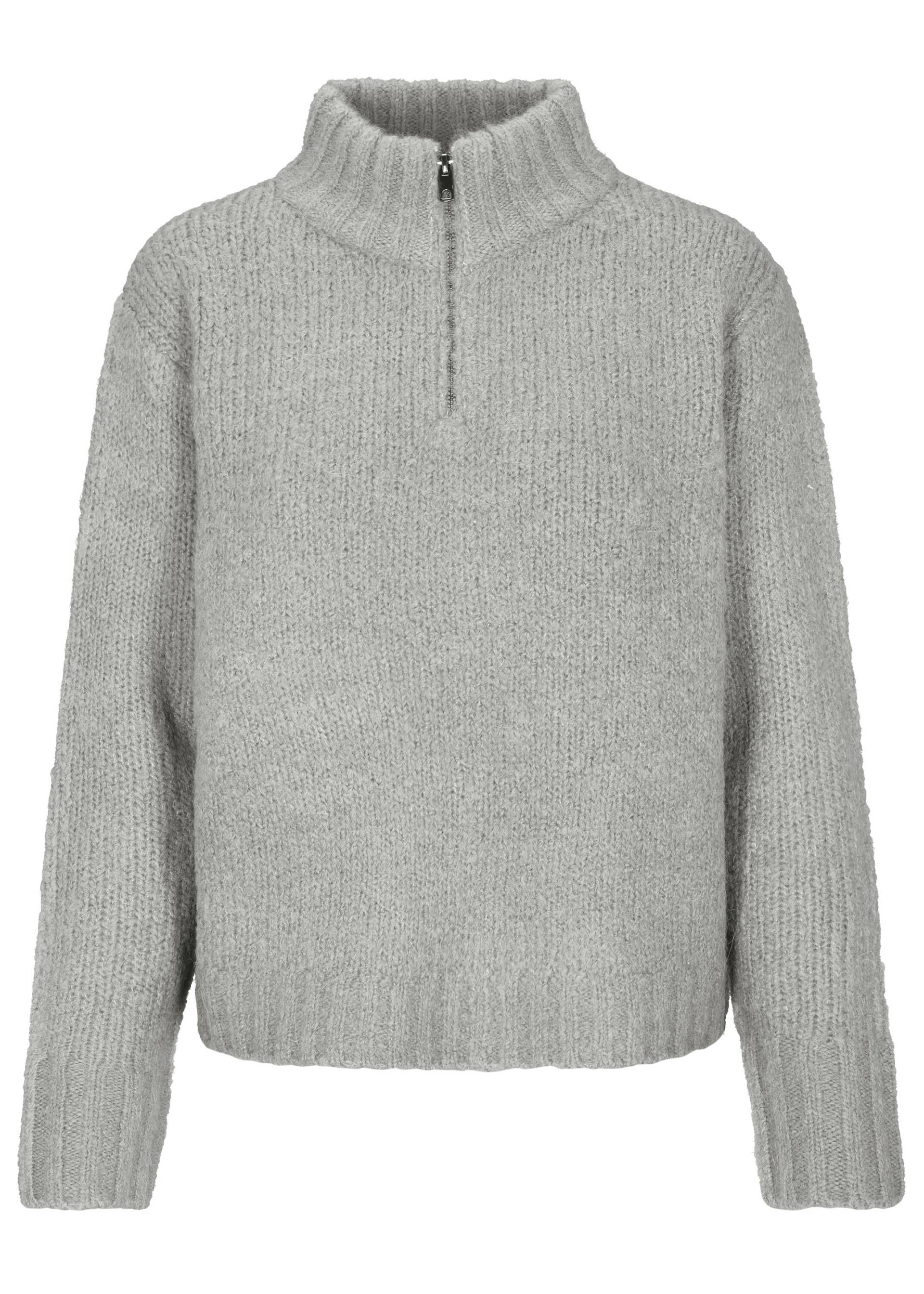 THE FASHION PEOPLE - Cozy oversized Troyer silvergrey mel. - Gr. - L von THE FASHION PEOPLE