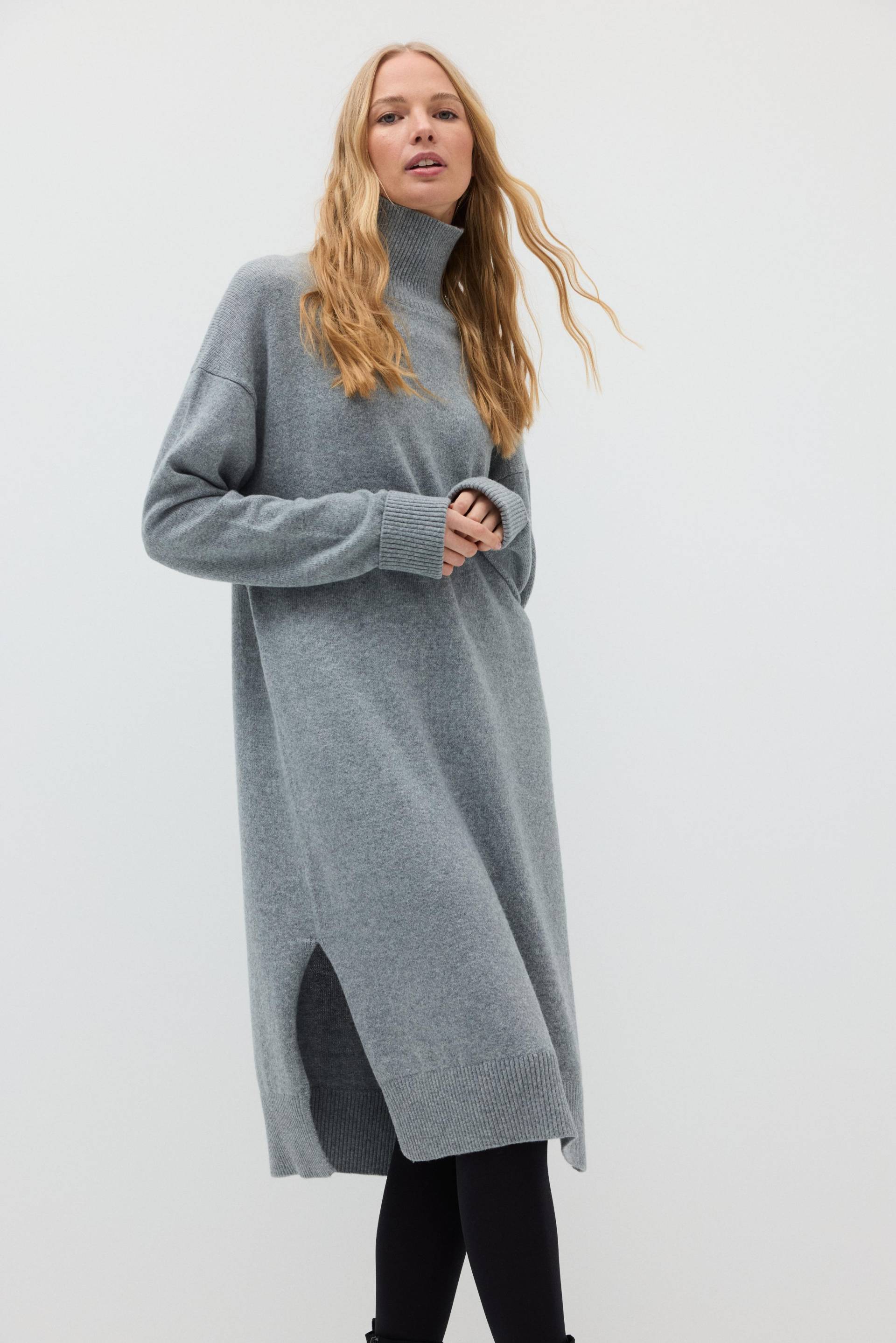 THE FASHION PEOPLE - Dress knitted graphite melange - Gr. - S von THE FASHION PEOPLE