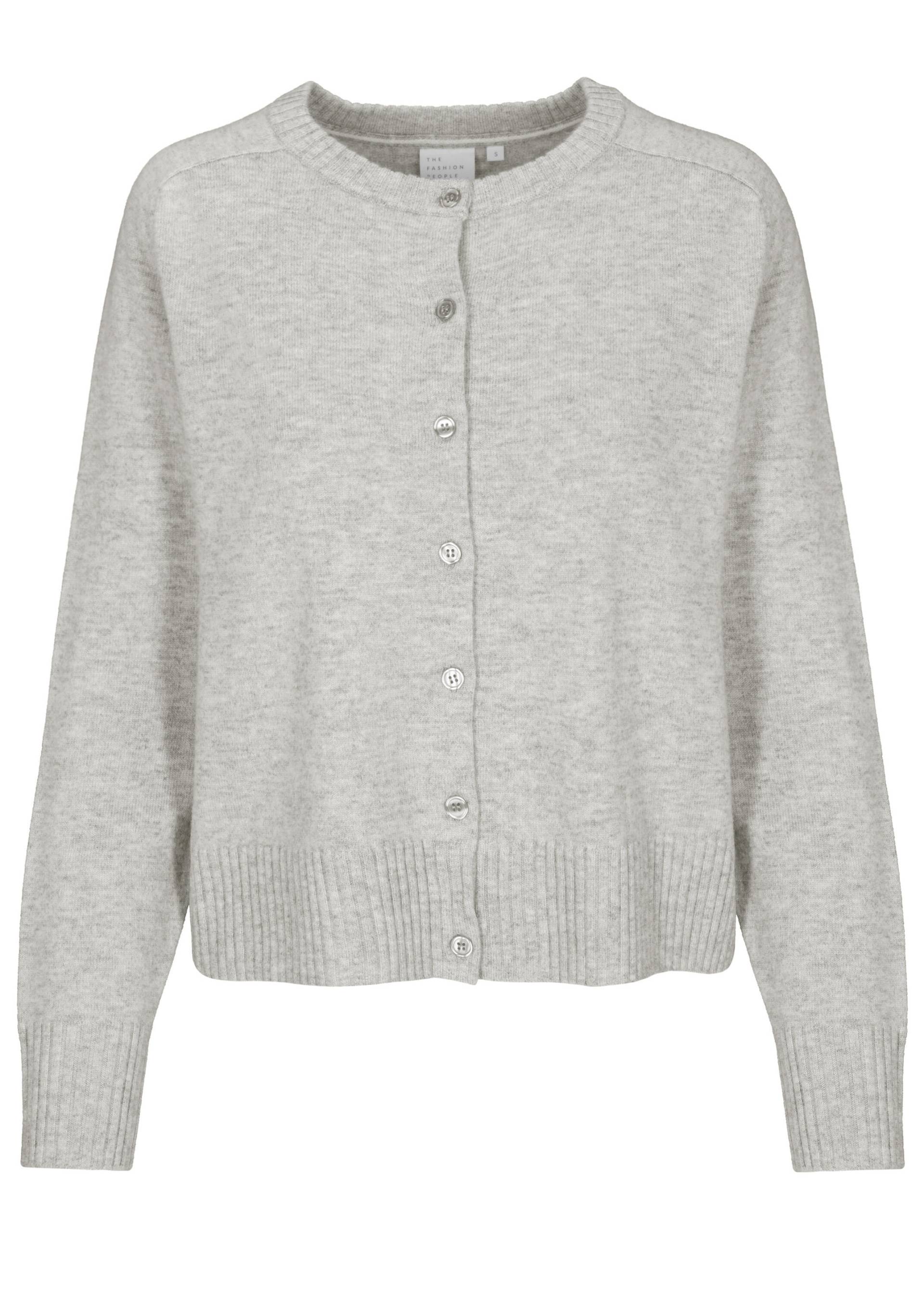 THE FASHION PEOPLE - Merino Cardigan cloud grey mel. - Gr. - M von THE FASHION PEOPLE
