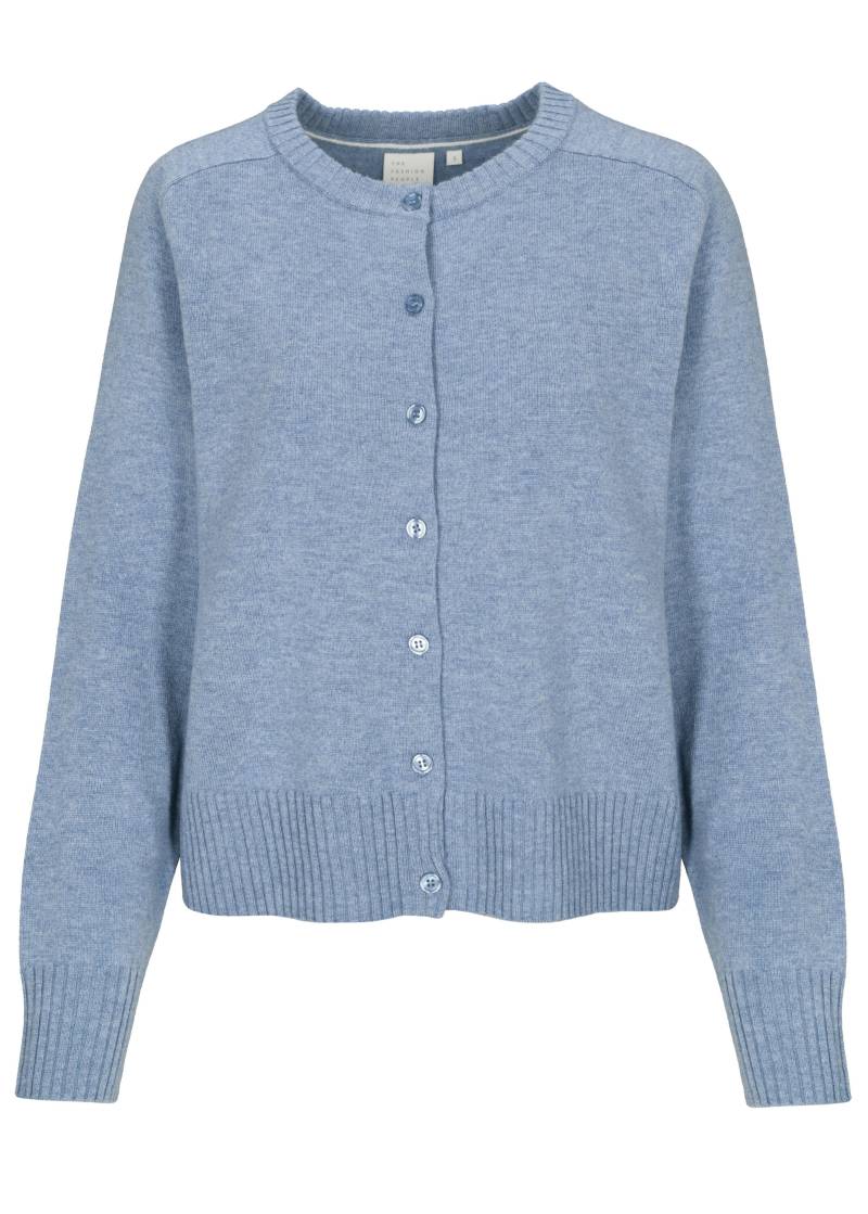 THE FASHION PEOPLE - Merino Cardigan mountain blue mel. - Gr. - 3XL von THE FASHION PEOPLE