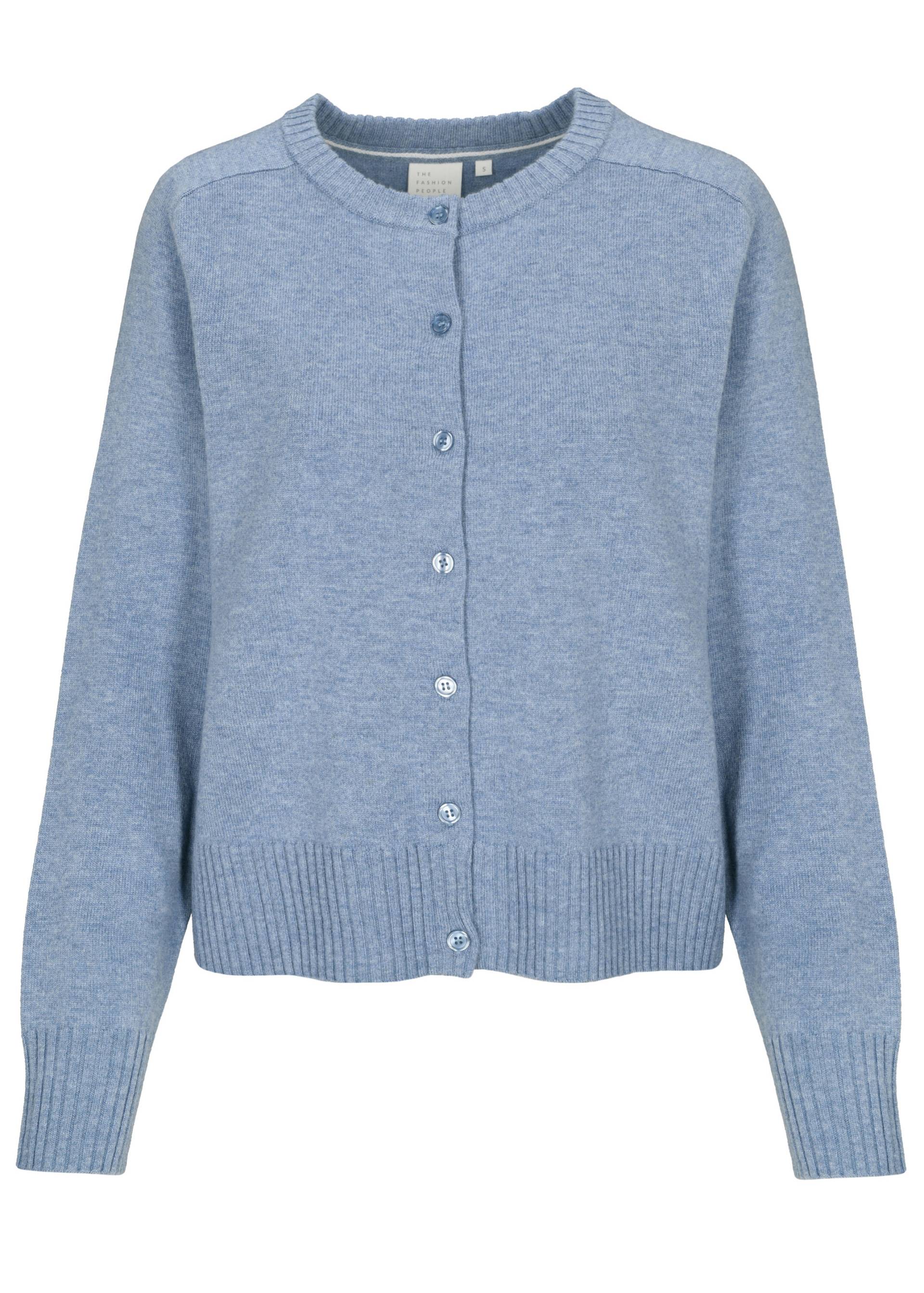 THE FASHION PEOPLE - Merino Cardigan mountain blue mel. - Gr. - M von THE FASHION PEOPLE