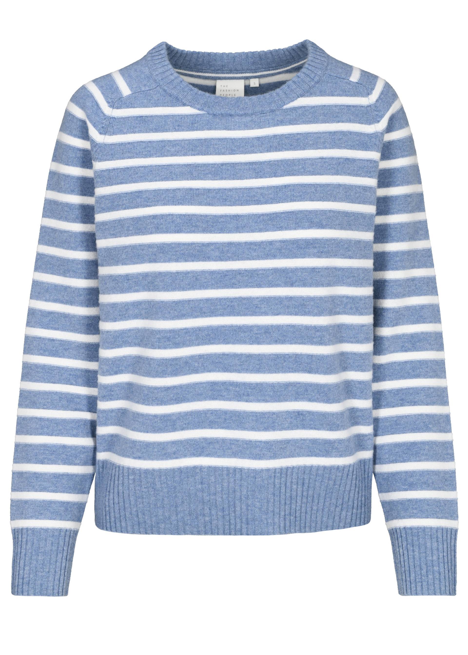 THE FASHION PEOPLE - Merino Pullover striped mountain blue stripe - Gr. - M von THE FASHION PEOPLE
