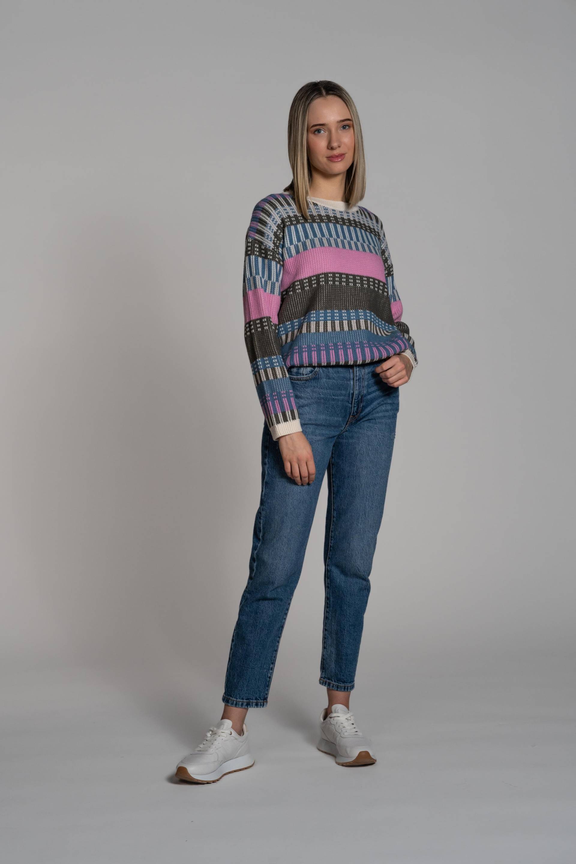 THE FASHION PEOPLE - Multicolor Sweater knitted cozy blue multicolor - Gr. - L von THE FASHION PEOPLE