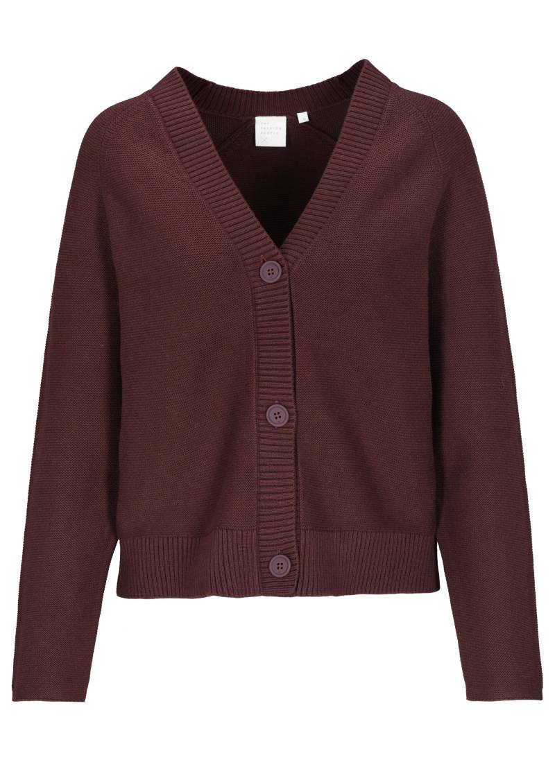 THE FASHION PEOPLE - NOS Cardigan reverse knit 457 deep vine - Gr. - M von THE FASHION PEOPLE