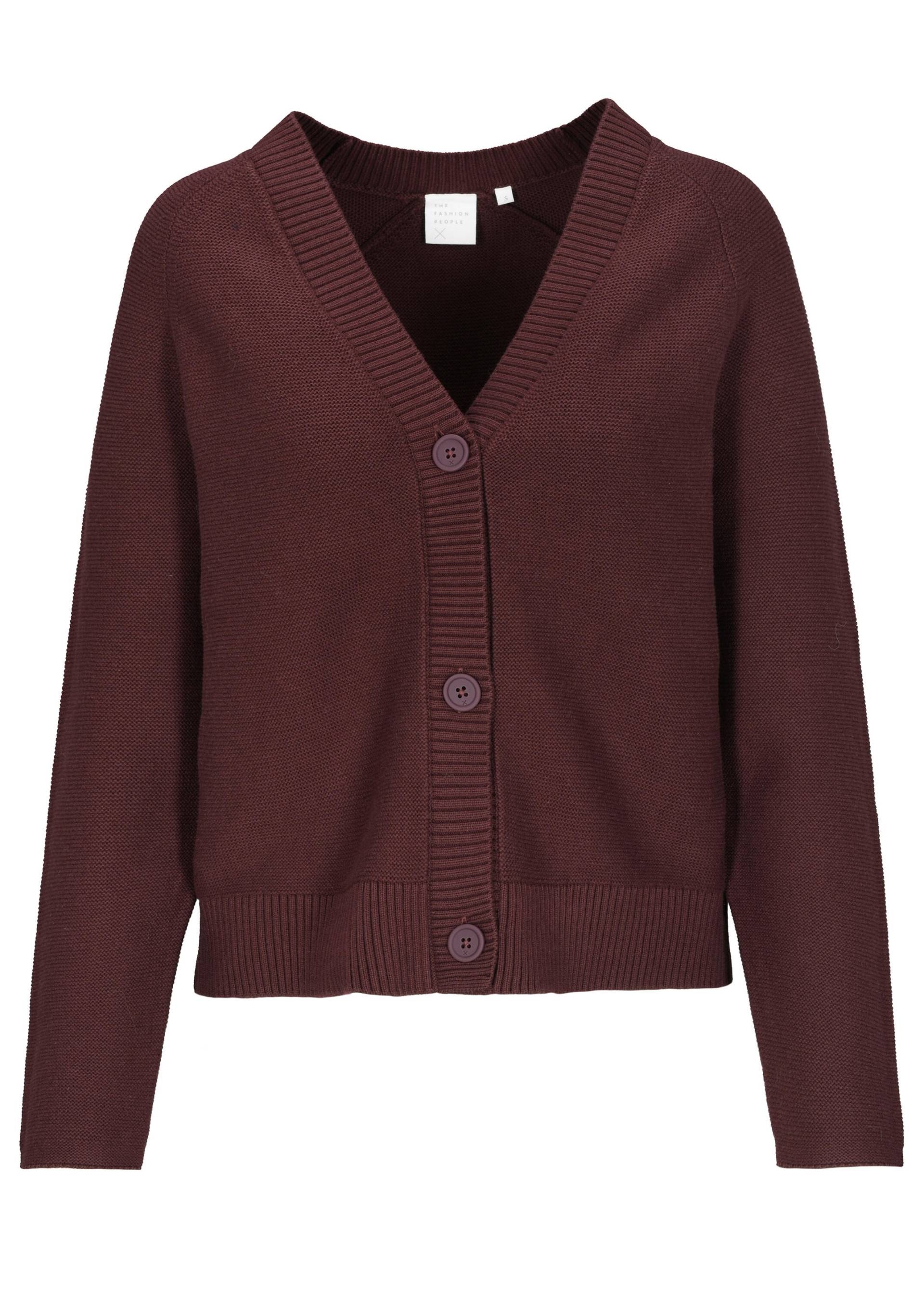 THE FASHION PEOPLE - NOS Cardigan reverse knit 457 deep vine - Gr. - S von THE FASHION PEOPLE