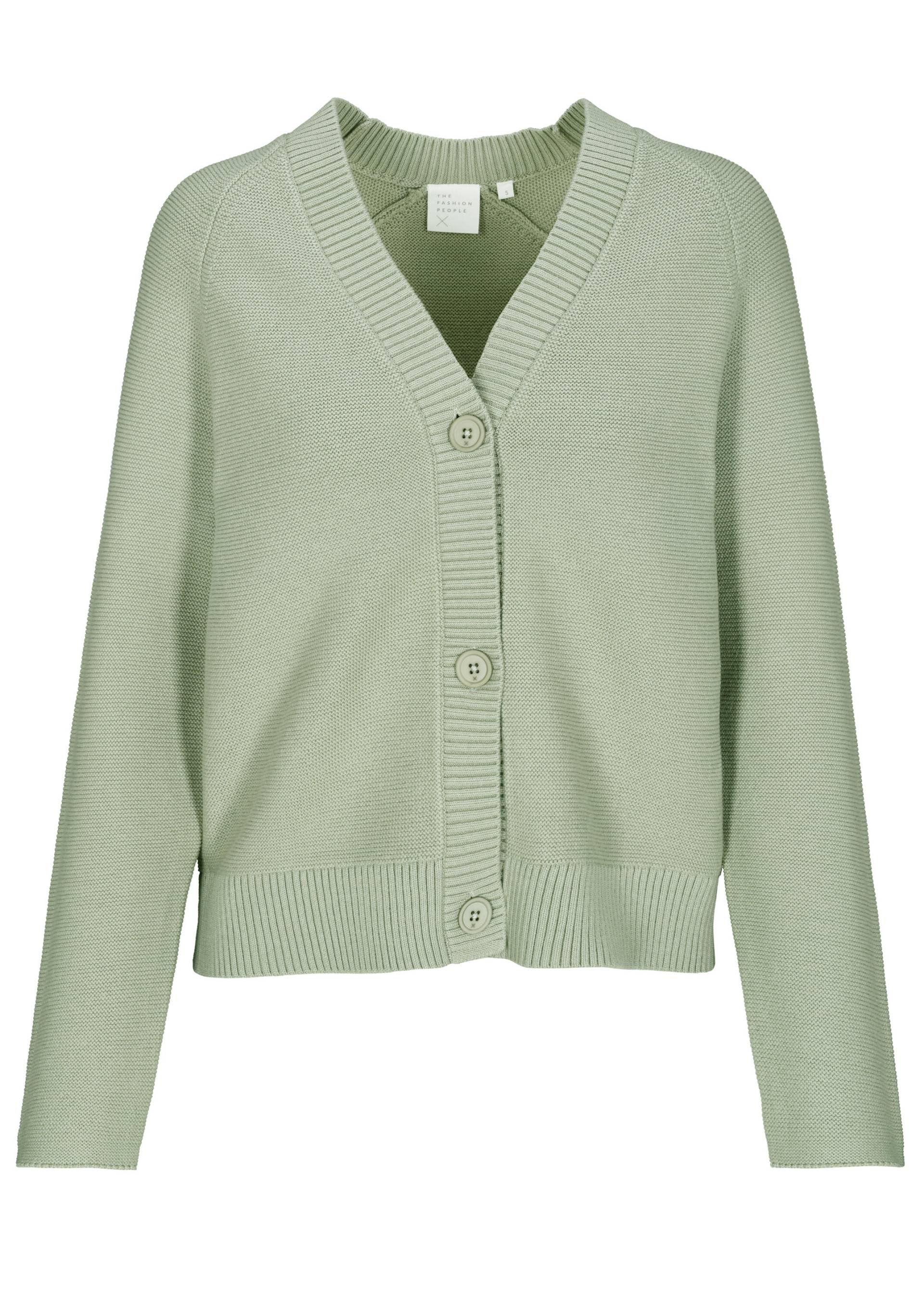 THE FASHION PEOPLE - NOS Cardigan reverse knit 557 misty sage - Gr. - L von THE FASHION PEOPLE