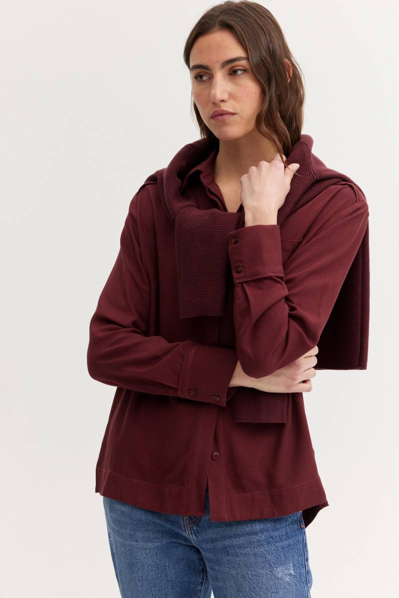 THE FASHION PEOPLE - NOS Pullover reverse knit 457 deep vine - Gr. - XL von THE FASHION PEOPLE