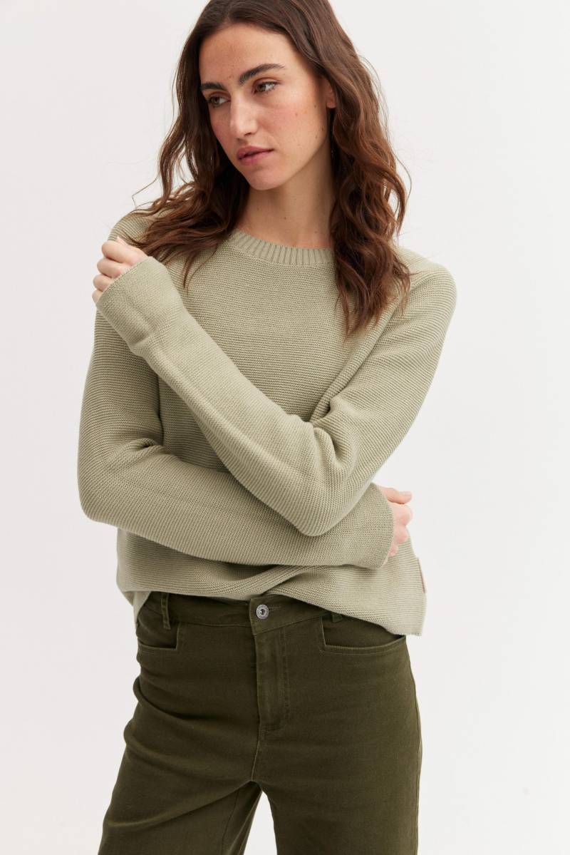 THE FASHION PEOPLE - NOS Pullover reverse knit 557 misty sage - Gr. - S von THE FASHION PEOPLE