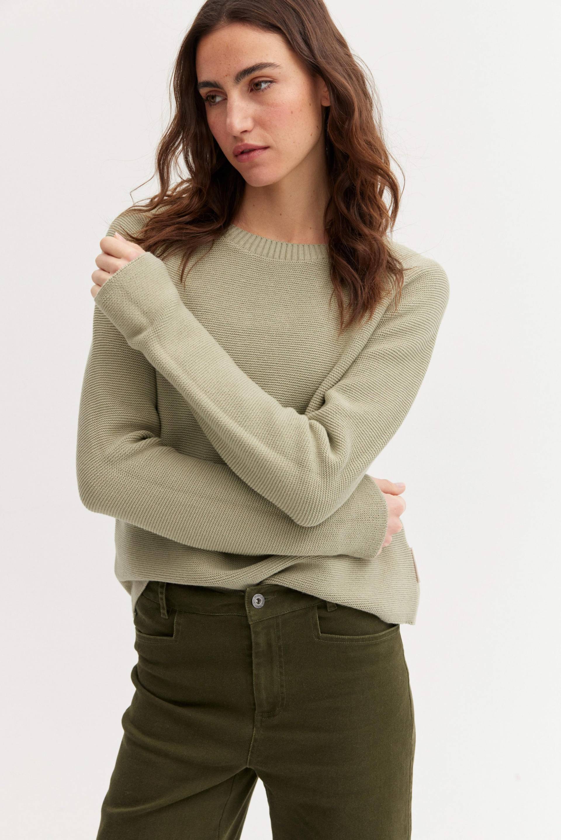 THE FASHION PEOPLE - NOS Pullover reverse knit 557 misty sage - Gr. - XL von THE FASHION PEOPLE