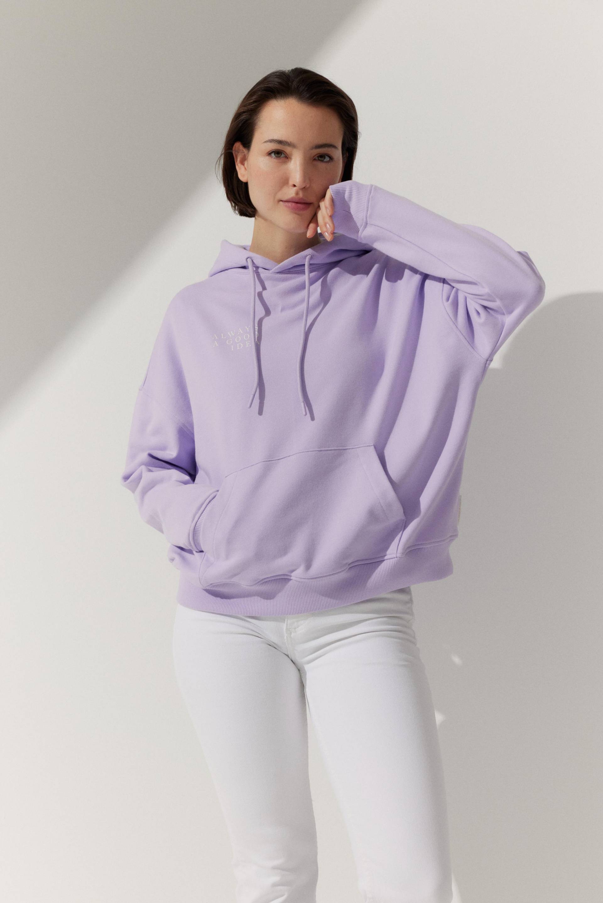 THE FASHION PEOPLE - Oversized Coffee Hoody orchid print von THE FASHION PEOPLE