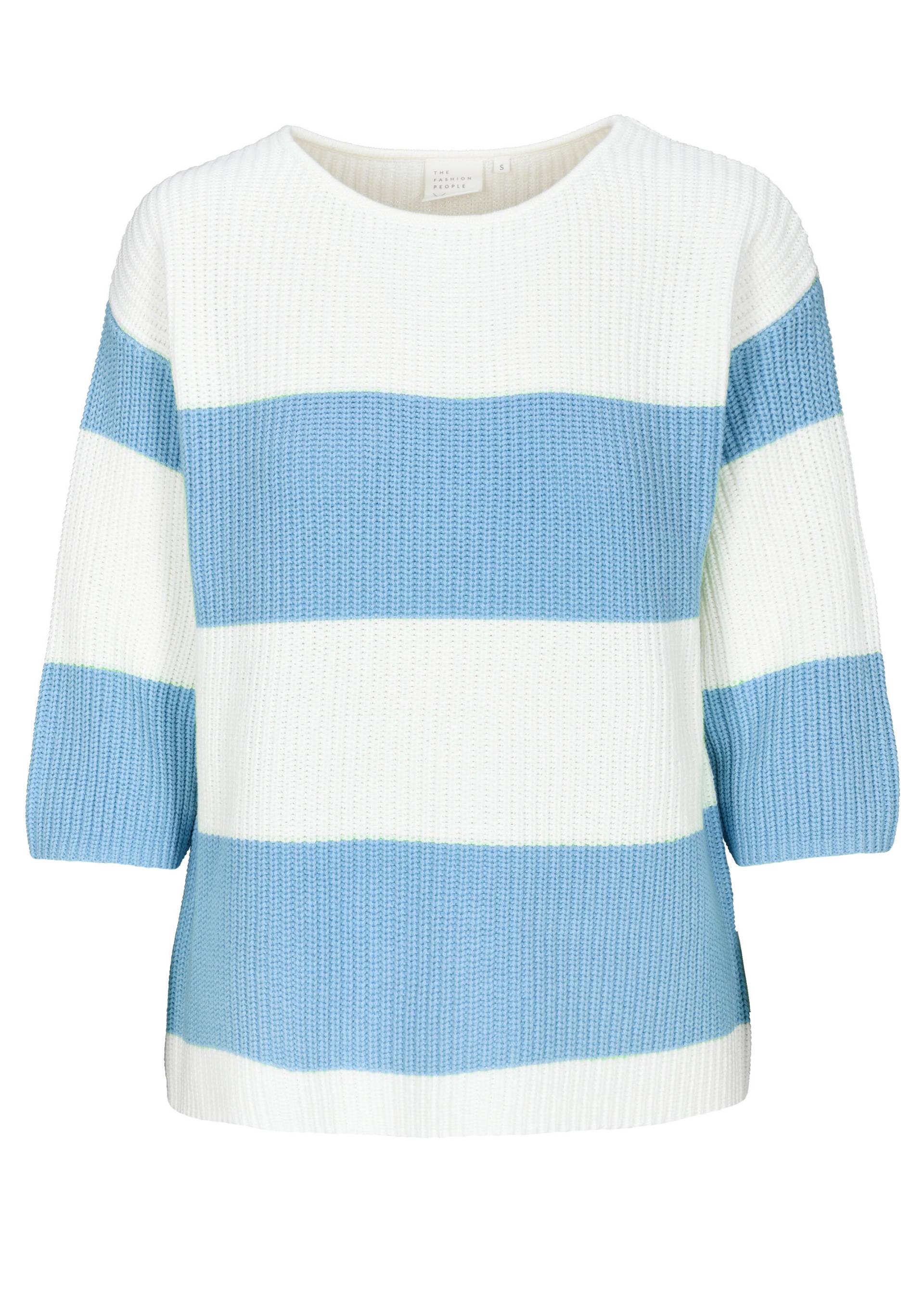 THE FASHION PEOPLE - Pullover 3/4 sleeve striped porcelain stripe - Gr. - L von THE FASHION PEOPLE