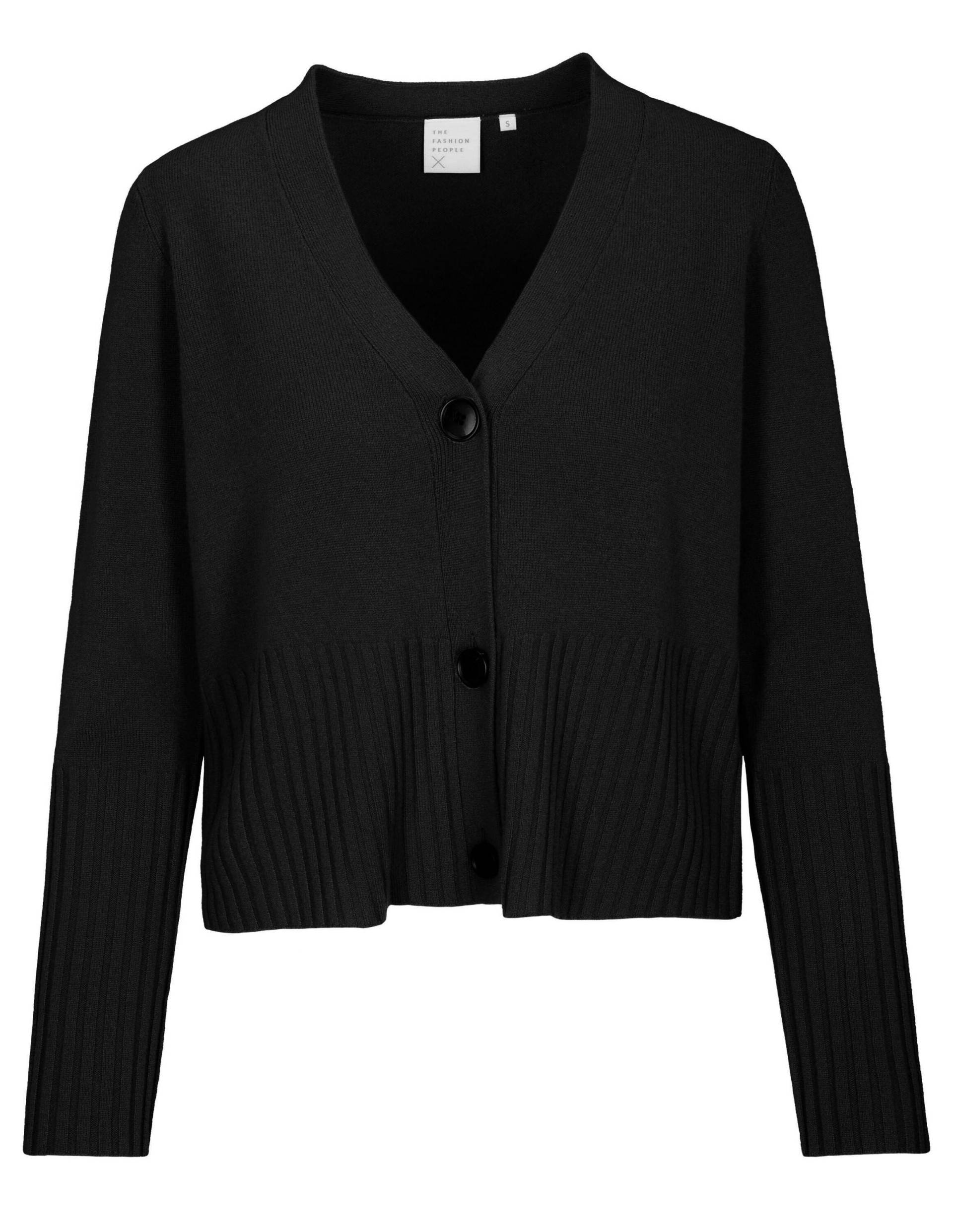 THE FASHION PEOPLE - Short Cardigan Merino deep black - Gr. - M von THE FASHION PEOPLE