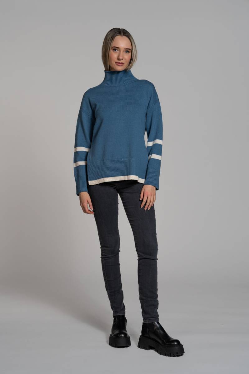 THE FASHION PEOPLE - Striped Sweater knitted cozy blue stripe - Gr. - S von THE FASHION PEOPLE