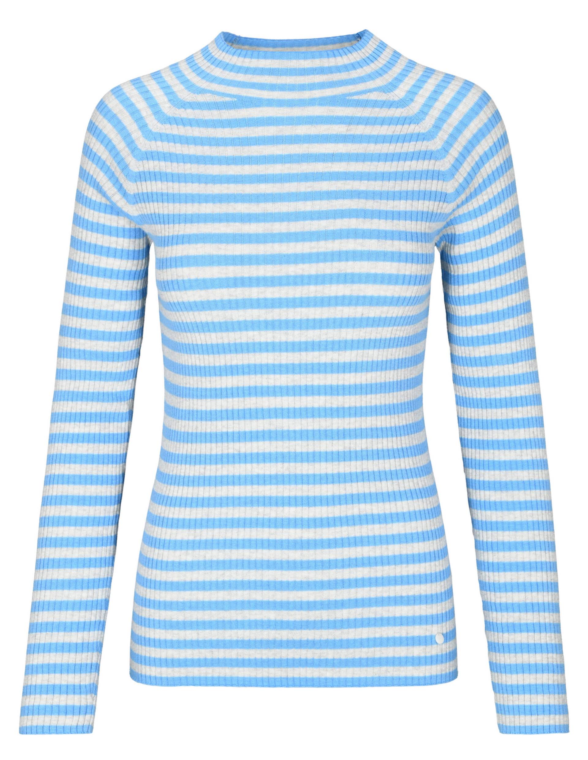 THE FASHION PEOPLE - Striped Turtleneck knitted ice blue stripe - Gr. - M von THE FASHION PEOPLE