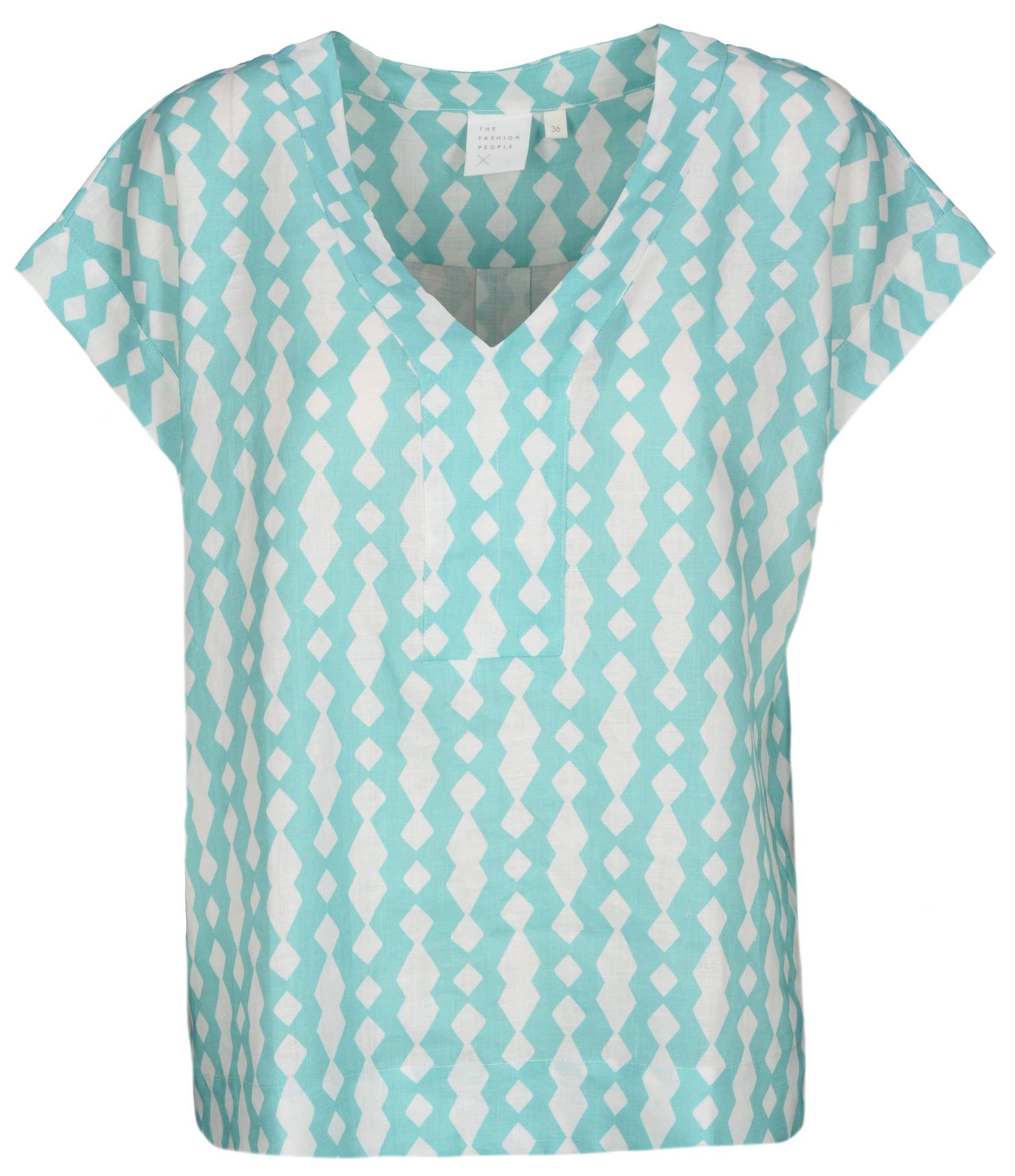THE FASHION PEOPLE - Top Linen AOP green sea print - Gr. - 36 von THE FASHION PEOPLE