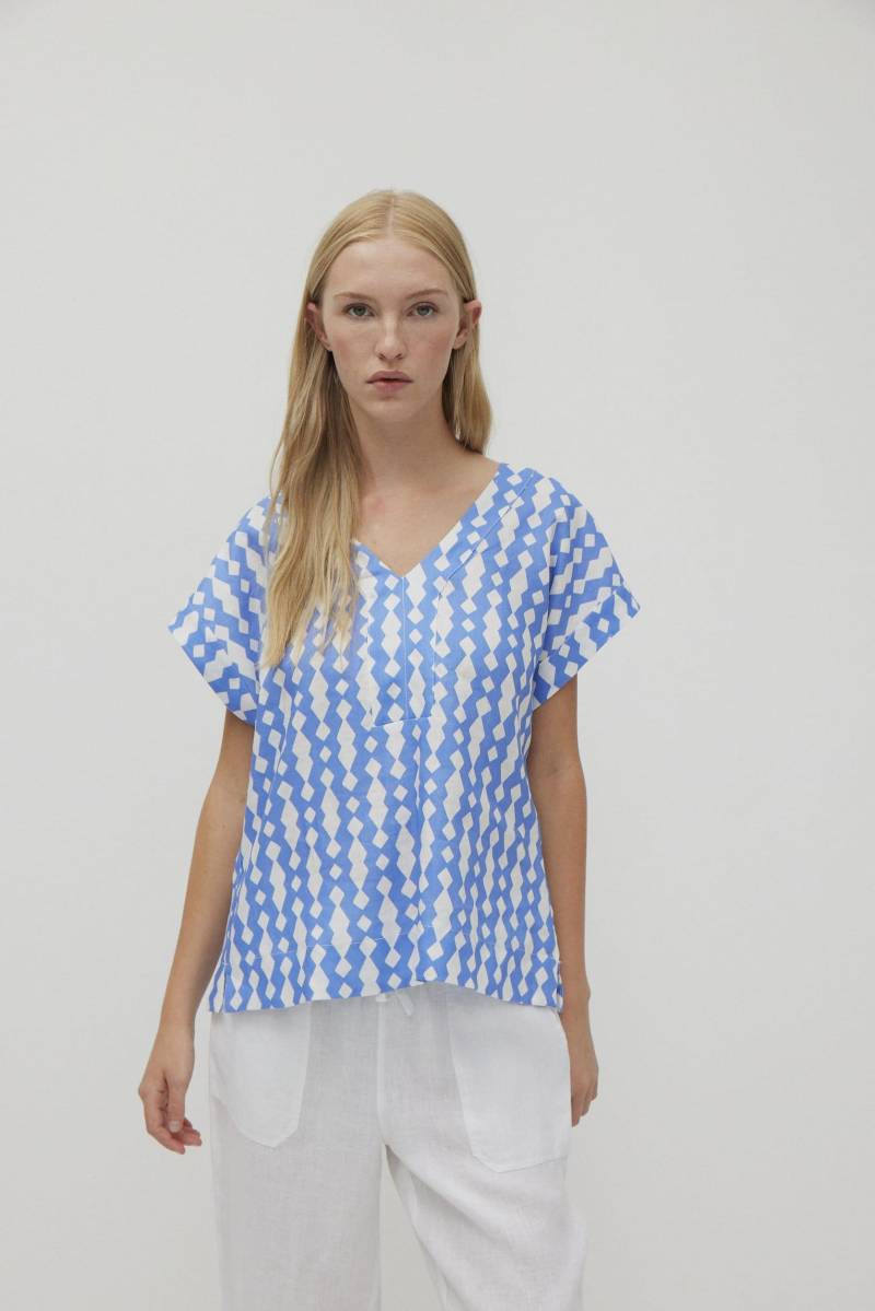 THE FASHION PEOPLE - Top Linen AOP holiday blue print - Gr. - 42 von THE FASHION PEOPLE