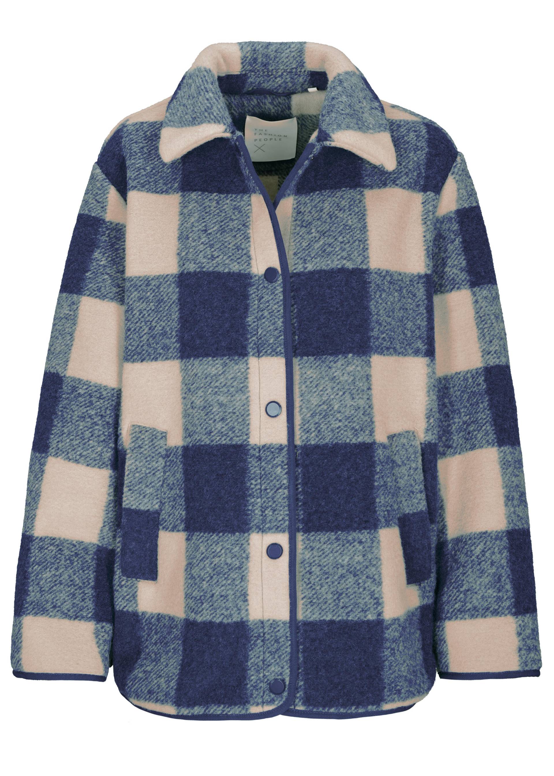 THE FASHION PEOPLE - Wool Jacket Check indigo blue check - Gr. - 36 von THE FASHION PEOPLE