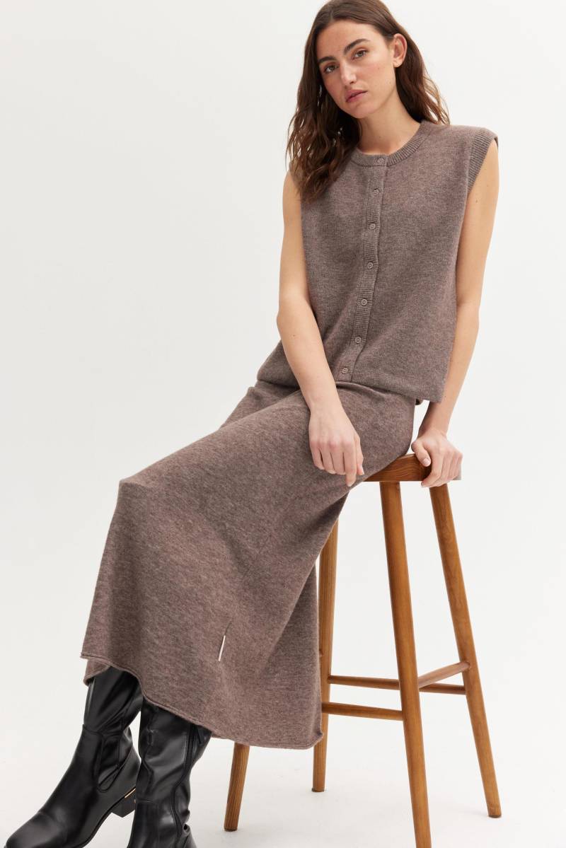 THE FASHION PEOPLE - Woolen Skirt mushroom melange - Gr. - M von THE FASHION PEOPLE