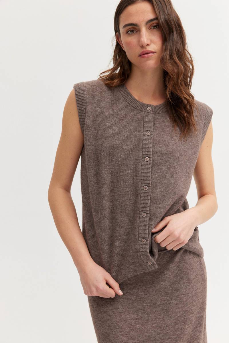 THE FASHION PEOPLE - Woolen Vest mushroom melange - Gr. - XS von THE FASHION PEOPLE