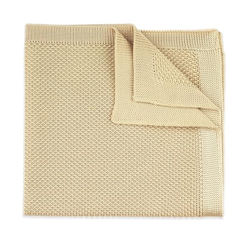 THE GENTS LAB 100 % Polyester gestricktes Einstecktuch, beige, 25cm x 25cm von THE GENTS LAB
