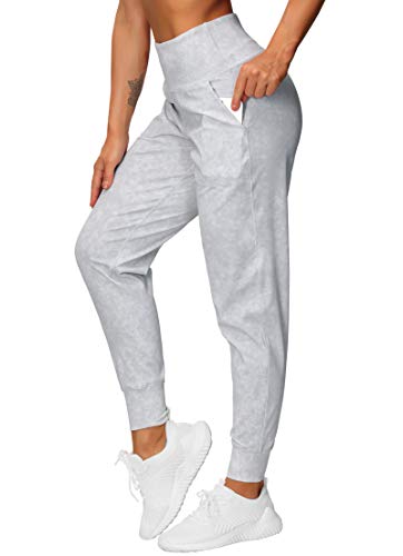 THE GYM PEOPLE Damen-Jogginghose, leichte athletische Leggings, konische Loungehose für Workout, Yoga, Laufen, Batikfärbung, L von THE GYM PEOPLE