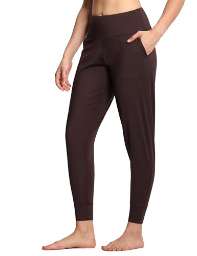 THE GYM PEOPLE Damen-Jogginghose, leichte athletische Leggings, konische Loungehose für Workout, Yoga, Laufen, Braun, M von THE GYM PEOPLE