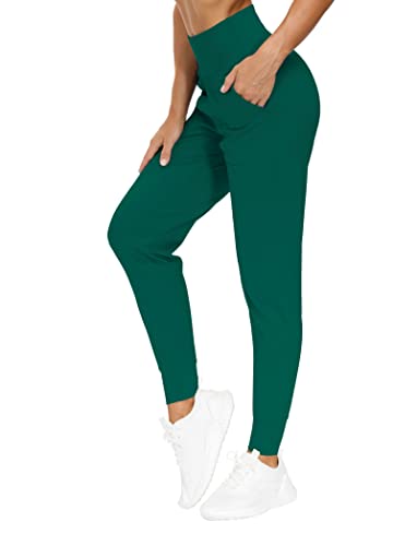 THE GYM PEOPLE Damen-Jogginghose, leichte athletische Leggings, konische Loungehose für Workout, Yoga, Laufen, Dunkelgrün, Groß von THE GYM PEOPLE