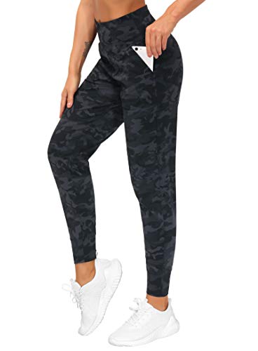 THE GYM PEOPLE Damen-Jogginghose, leichte athletische Leggings, konische Loungehose für Workout, Yoga, Laufen, Schwarzgrau Camo, M von THE GYM PEOPLE