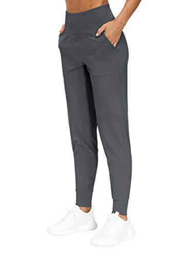 THE GYM PEOPLE Damen-Jogginghose, leichte athletische Leggings, konische Loungehose für Workout, Yoga, Laufen, grau dunkel, Groß von THE GYM PEOPLE