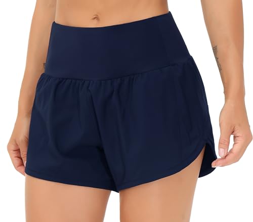 THE GYM PEOPLE Damen Sport Shorts High Waist Sporthose Kurz Laufhose 2 in 1 mit Tasche und Netzfutter Schnelltrocknend für Running Tennis Volleyball Workout THE GYM PEOPLE Damen Sport Shorts High Waist Sporthose Kurz Laufhose 2 in 1 mit Tasche und Netzfutter Schnelltrocknend für Running Tennis Volleyball Workout von THE GYM PEOPLE