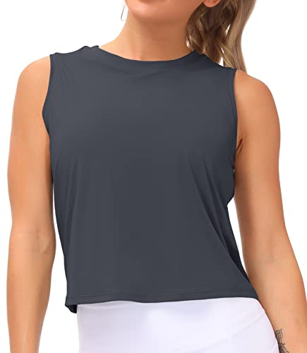 THE GYM PEOPLE EIS-Seide Workout Tops für Frauen Schnell trocken Muskeln Fitnessstudio Shirts Ärmelloses Flowy Yoga Tank Tops von THE GYM PEOPLE