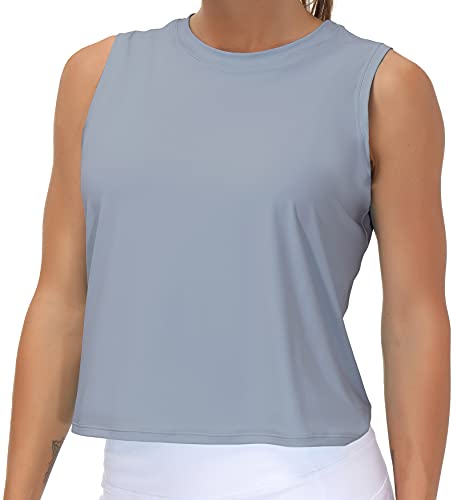 THE GYM PEOPLE EIS-Seide Workout Tops für Frauen Schnell trocken Muskeln Fitnessstudio Shirts Ärmelloses Flowy Yoga Tank Tops von THE GYM PEOPLE