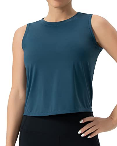 THE GYM PEOPLE EIS-Seide Workout Tops für Frauen Schnell trocken Muskeln Fitnessstudio Shirts Ärmelloses Flowy Yoga Tank Tops von THE GYM PEOPLE