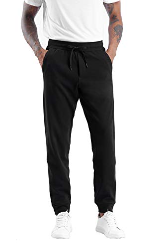 THE GYM PEOPLE Herren Fleece-Jogginghose mit tiefen Taschen, sportlich, lockere Passform Sweatpants für Workout, Laufen, Training - Schwarz - Mittel von THE GYM PEOPLE