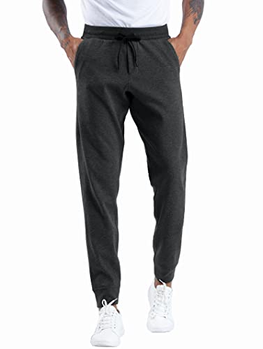 THE GYM PEOPLE Herren-Jogginghose aus Fleece mit tiefen Taschen, athletisch, lockere Passform, für Workout, Laufen, Training, dunkelgrau, Mittel von THE GYM PEOPLE