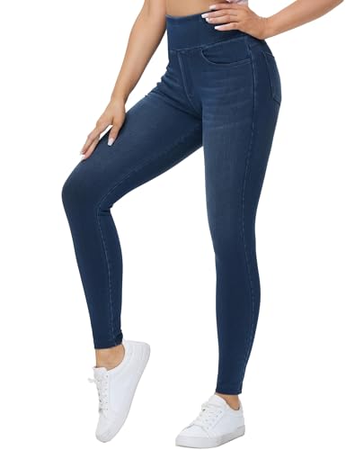 THE GYM PEOPLE Jeggings Damen Stretch High Waist Yogahose Bauchkontrolle Skinny Jeans Leggings mit Taschen von THE GYM PEOPLE