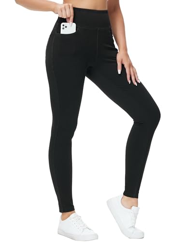 THE GYM PEOPLE Jeggings Damen Stretch High Waist Yogahose Bauchkontrolle Skinny Jeans Leggings mit Taschen von THE GYM PEOPLE