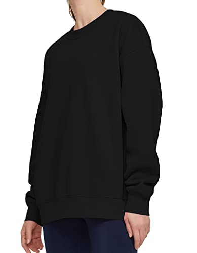 THE GYM PEOPLE Pullover Damen Fleece Sweatshirt Oversize Langarm Rundhals Locker Lässig Weiches Oberteil von THE GYM PEOPLE