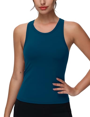 THE GYM PEOPLE Sport Tank Tops Damen Ärmellose Enge Racerback Fitness Oberteile Basic Rundhals Laufen Yoga Shirts von THE GYM PEOPLE