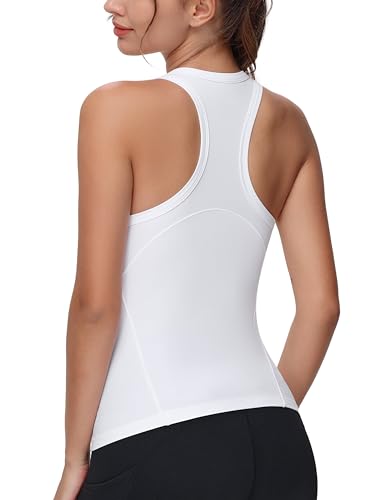 THE GYM PEOPLE Sport Tank Tops Damen Ärmellose Enge Racerback Fitness Oberteile Basic Rundhals Laufen Yoga Shirts von THE GYM PEOPLE