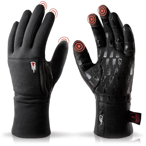 THE HEAT COMPANY – Merino Liner PRO – Unterziehhandschuhe - Weiche Merino Handschuhe in Premium Qualität – Touchscreen Handschuhe aus Merino Wolle: Damen, Herren - Sporthandschuhe, schwarz von THE HEAT COMPANY