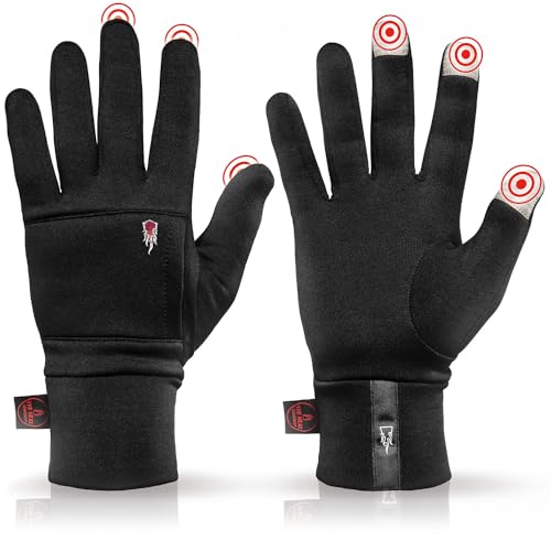 THE HEAT COMPANY – POLARTEC LINER - Warme Touchscreen Handschuhe für Damen & Herren - Premium Qualität - Winterhandschuhe schwarz - Fahrradhandschuhe & Laufhandschuhe - Größe 12 von THE HEAT COMPANY