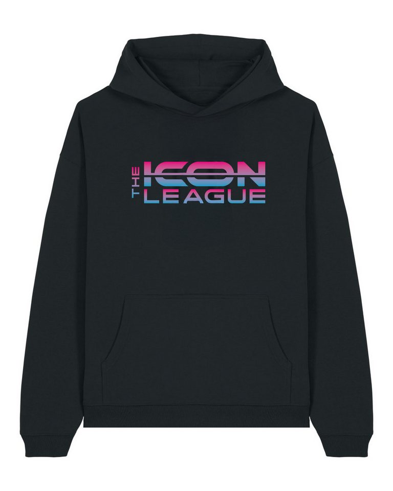 THE ICON LEAGUE Hoodie Schwarz aus schwerer Baumwolle für Herren und Damen (1er Set, 1x Oberteil) Weiches Baumwollmaterial mit farbigem Logo und Kapuze von THE ICON LEAGUE