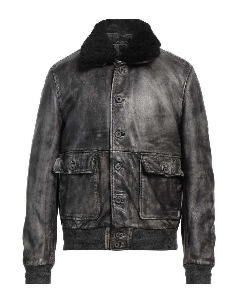 THE JACK AND JACKIE LEATHERS Jacke & Anorak Herren Braungrau von THE JACK AND JACKIE LEATHERS